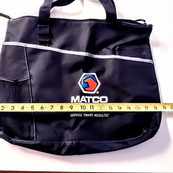 MATCO TOOLS ~ Collector Tote, Black Canvas, Zipper, 5 Pockets, Dbl Straps, NEW! - Picture 7 of 9